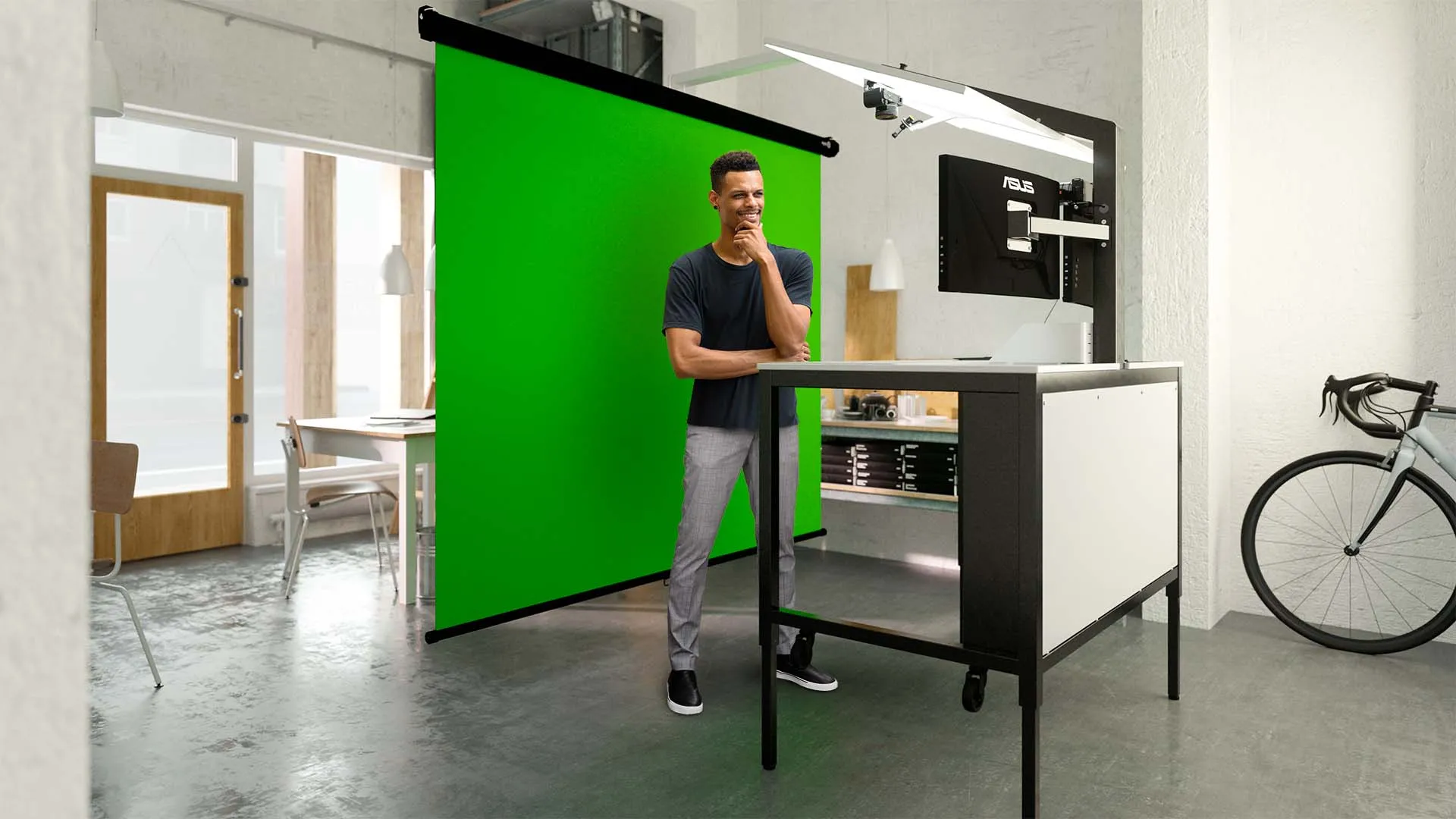 airtime M1 portable video studio with integrated green screen